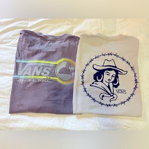 Vans Men’s T-Shirts Size Large - One Long Sleeve - One Short Sleeve